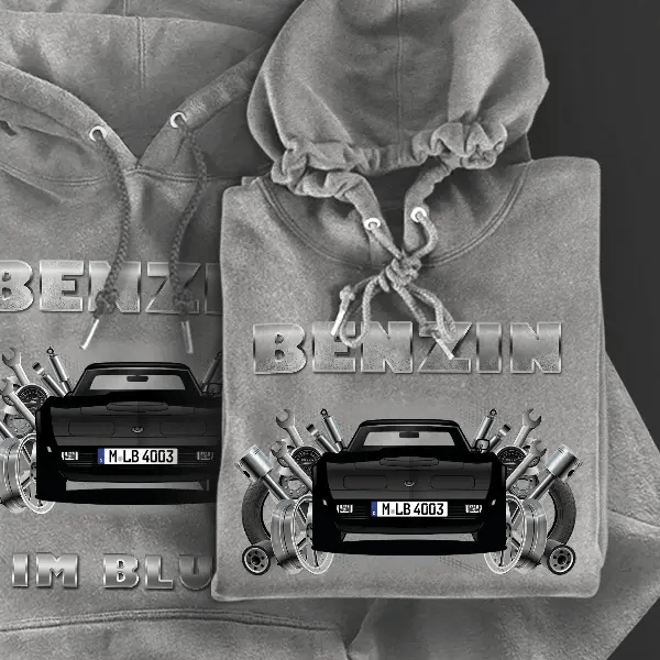 Corvette C3 Cabriolet Hoodie für Damen u. Herren personalisiert mit deinem Auto u. Kennzeichen!