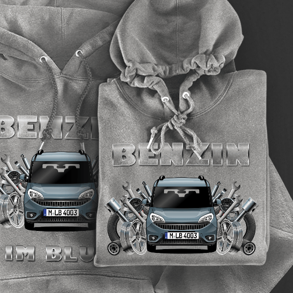 Doblo Hoodie für Damen u. Herren personalisiert mit deinem Auto u. Kennzeichen!