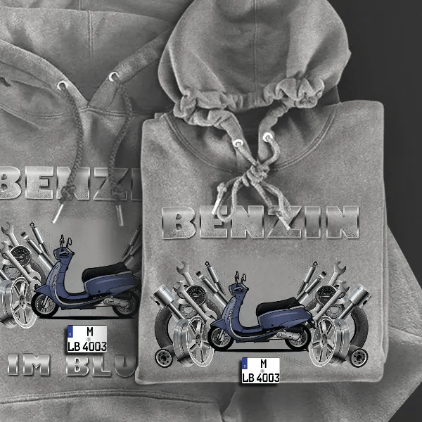 BC 1 Hoodie für Damen u. Herren personalisiert mit deinem Motorrad u. Kennzeichen!