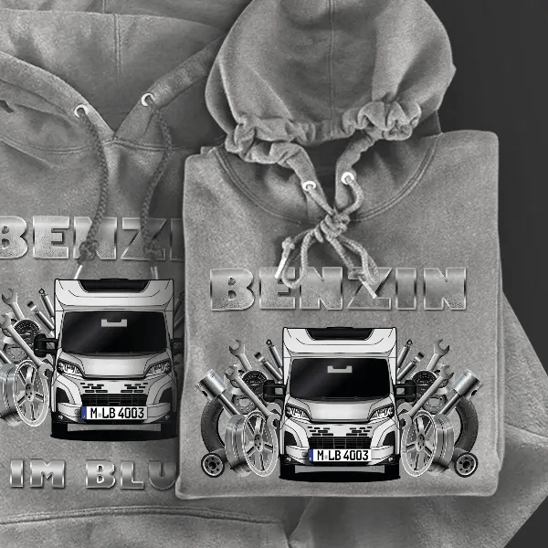 7057 Hoodie für Damen u. Herren personalisiert mit deinem Wohnwagen u. Kennzeichen!
