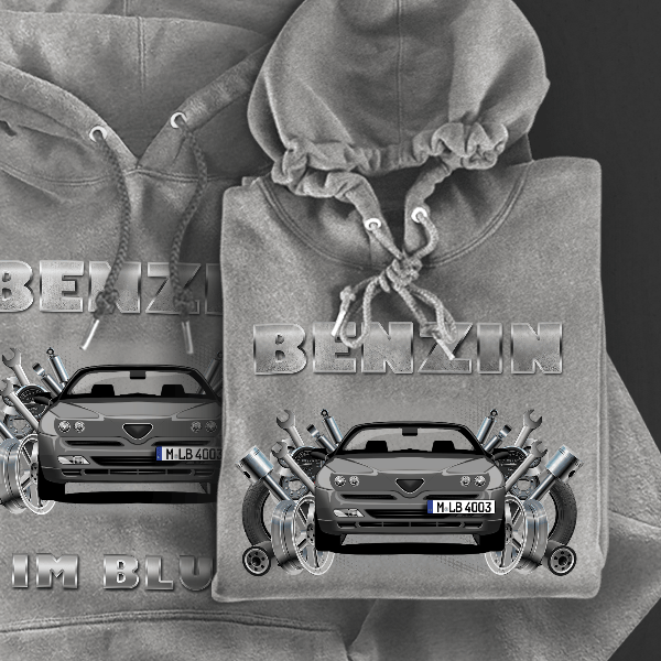 Spider Hoodie für Damen u. Herren personalisiert mit deinem Auto u. Kennzeichen!