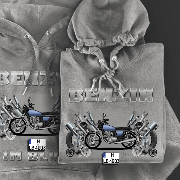 TX750 Hoodie für Damen u. Herren personalisiert mit deinem Motorrad u. Kennzeichen!