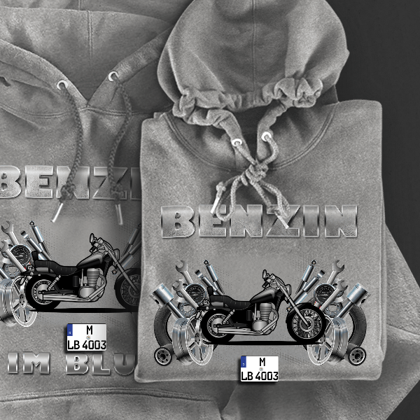 LS 650 Hoodie für Damen u. Herren personalisiert mit deinem Motorrad u. Kennzeichen!