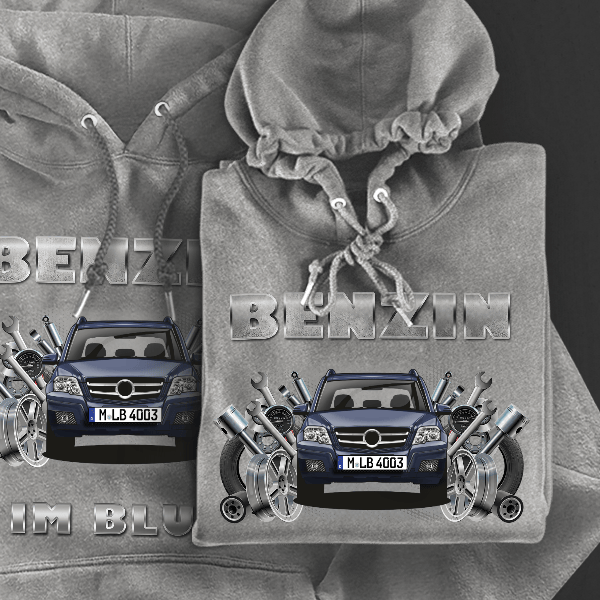 GLK Hoodie für Damen u. Herren personalisiert mit deinem Auto u. Kennzeichen!
