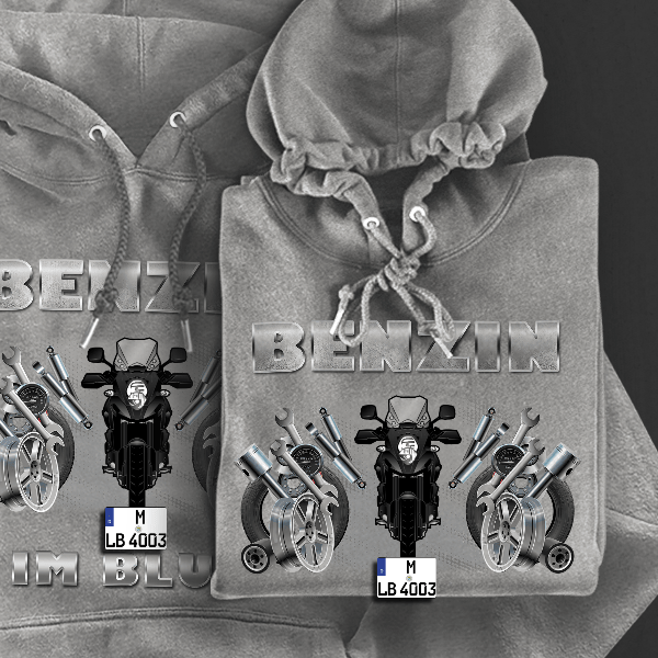 V-Storm 1000 Hoodie für Damen u. Herren personalisiert mit deinem Motorrad u. Kennzeichen!
