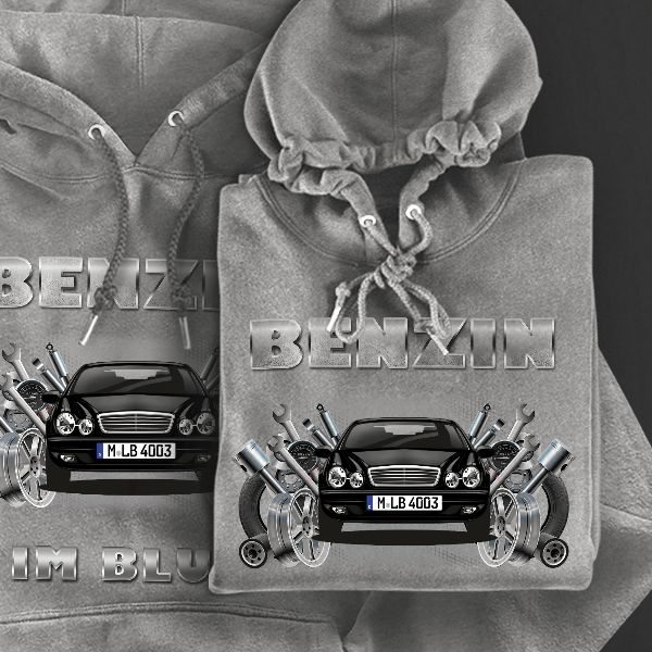 CLK Cabriolet Hoodie für Damen u. Herren personalisiert mit deinem Auto u. Kennzeichen!