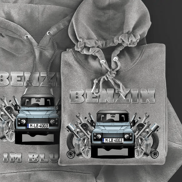 Defender 110 Hoodie für Damen u. Herren personalisiert mit deinem Auto u. Kennzeichen!