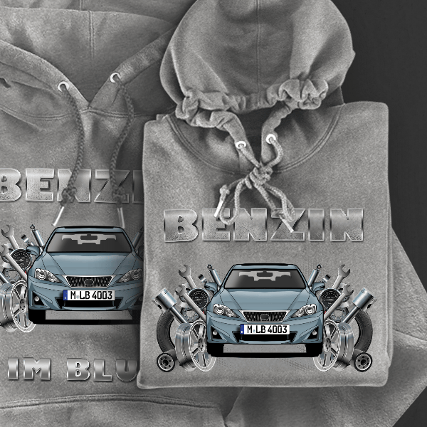 IS Hoodie für Damen u. Herren personalisiert mit deinem Auto u. Kennzeichen!