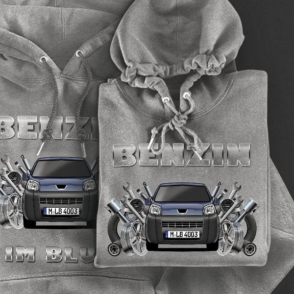 Bipper Hoodie für Damen u. Herren personalisiert mit deinem Auto u. Kennzeichen!