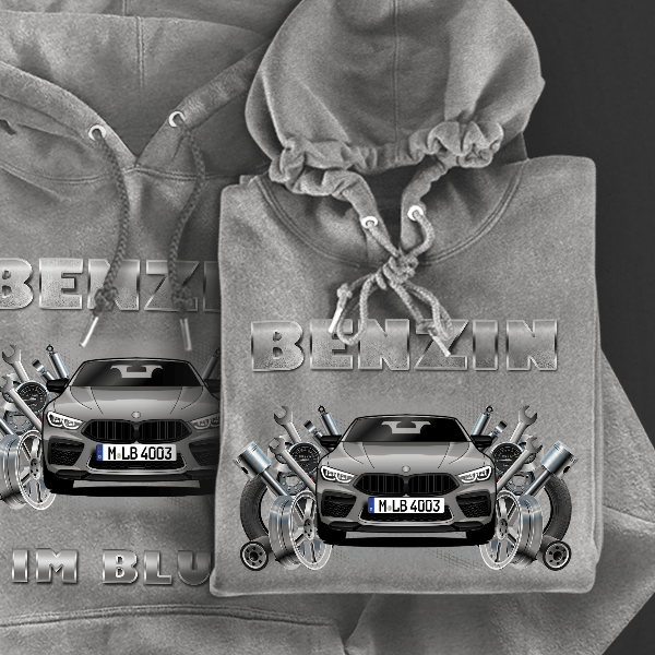 M8 Cabriolet Hoodie für Damen u. Herren personalisiert mit deinem Auto u. Kennzeichen!