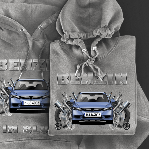 Civic Limousine Hoodie für Damen u. Herren personalisiert mit deinem Auto u. Kennzeichen!