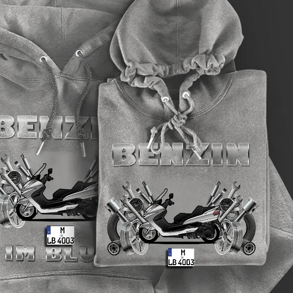 YP250 Hoodie für Damen u. Herren personalisiert mit deinem Motorrad u. Kennzeichen!