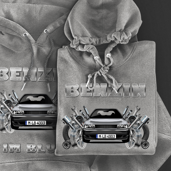 90 Hoodie für Damen u. Herren personalisiert mit deinem Auto u. Kennzeichen!