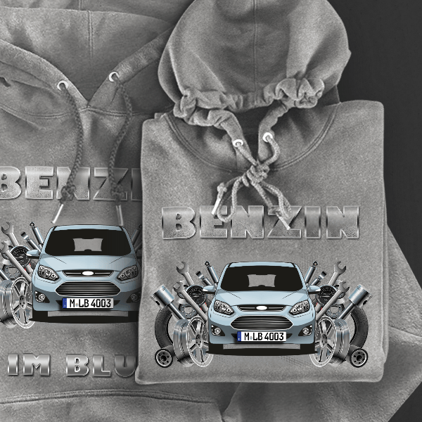 Grand C-Max Hoodie für Damen u. Herren personalisiert mit deinem Auto u. Kennzeichen!