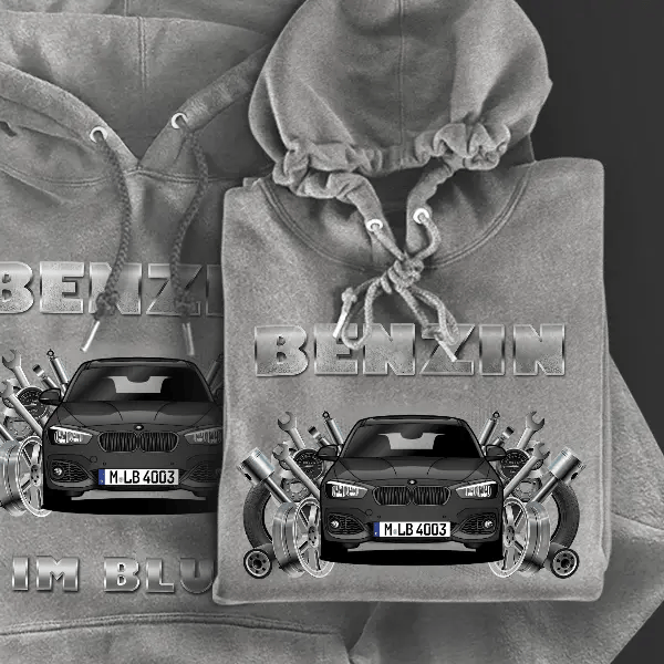 1er Reihe M Hatchback Sport Hoodie für Damen u. Herren personalisiert mit deinem Auto u. Kennzeichen!