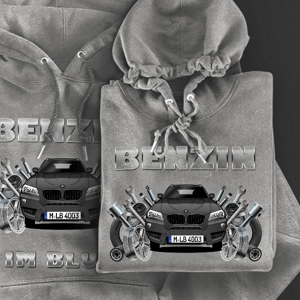 X3 M Hoodie für Damen u. Herren personalisiert mit deinem Auto u. Kennzeichen!