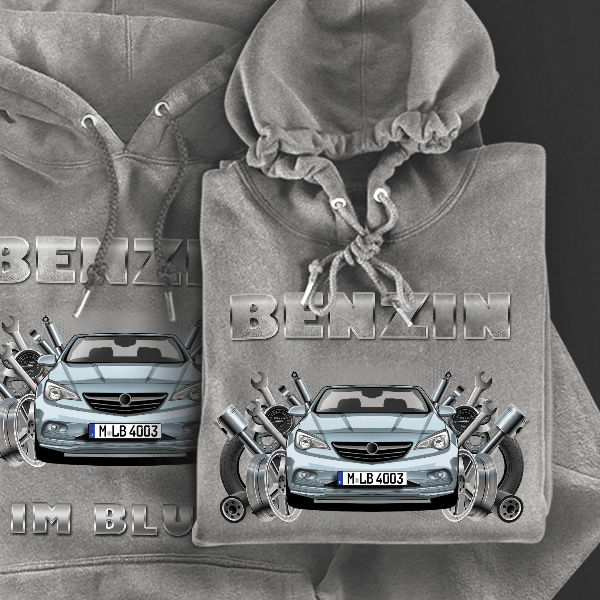 Cascada Cabriolet Hoodie für Damen u. Herren personalisiert mit deinem Auto u. Kennzeichen!