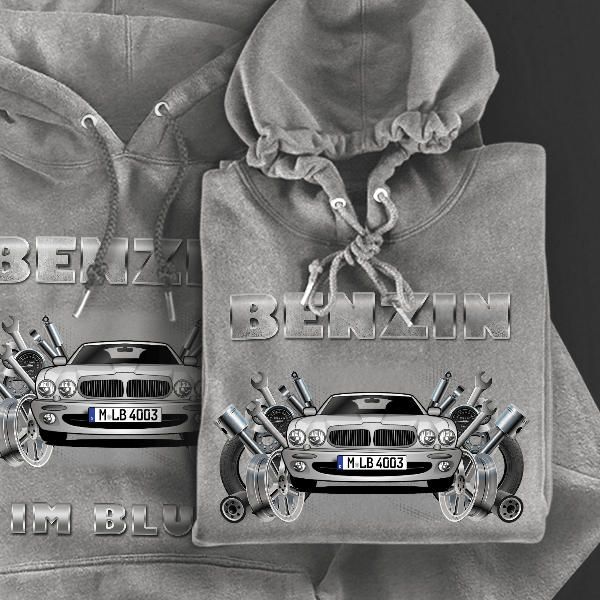 Daimler Hoodie für Damen u. Herren personalisiert mit deinem Auto u. Kennzeichen!