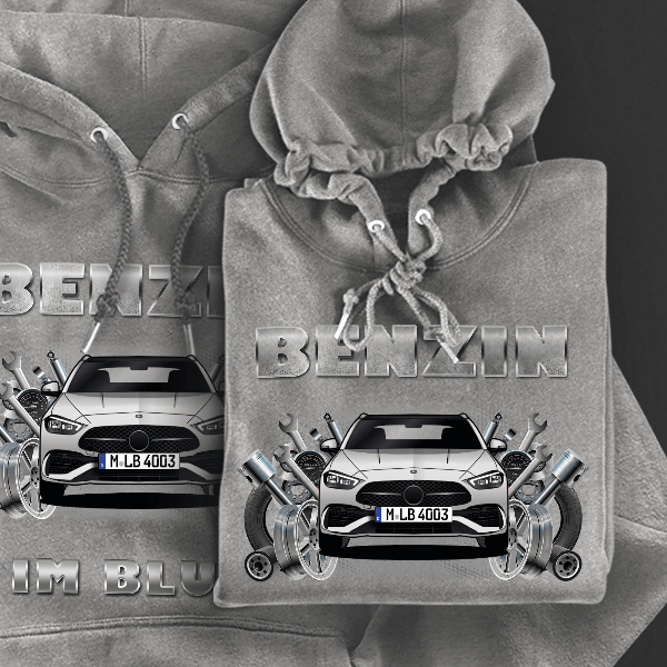 C-Klasse Kombi Hoodie für Damen u. Herren personalisiert mit deinem Auto u. Kennzeichen!