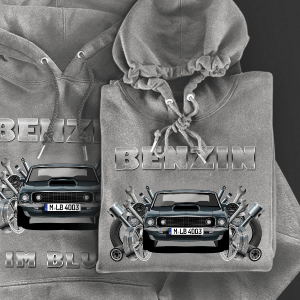 Mustang Boss 429 Hoodie für Damen u. Herren personalisiert mit deinem Auto u. Kennzeichen!