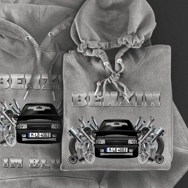 Fuego Hoodie für Damen u. Herren personalisiert mit deinem Auto u. Kennzeichen!