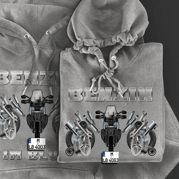 Pan America Hoodie für Damen u. Herren personalisiert mit deinem Motorrad u. Kennzeichen!