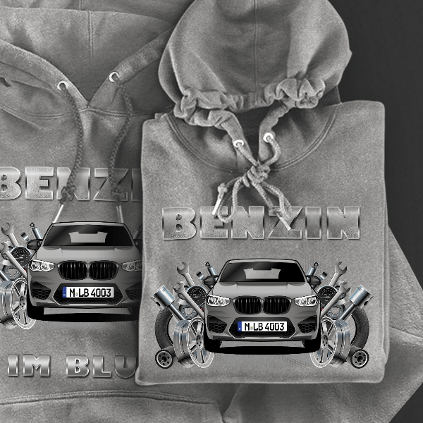 X4 M Hoodie für Damen u. Herren personalisiert mit deinem Auto u. Kennzeichen!