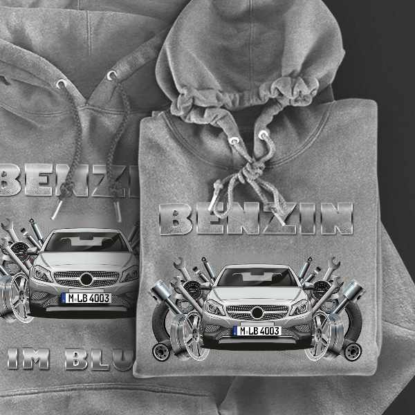 A-Klasse Hoodie für Damen u. Herren personalisiert mit deinem Auto u. Kennzeichen!