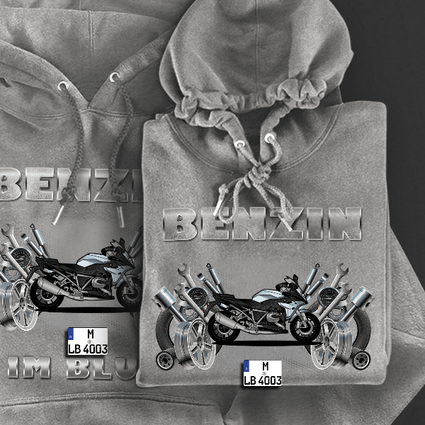 R 1200 RS Hoodie für Damen u. Herren personalisiert mit deinem Motorrad u. Kennzeichen!
