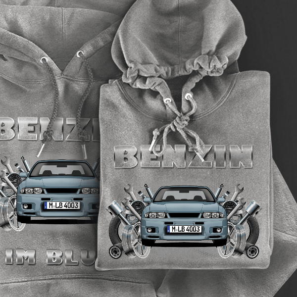 Skyline GTR Hoodie für Damen u. Herren personalisiert mit deinem Auto u. Kennzeichen!