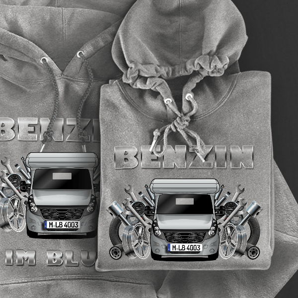 690 Hoodie für Damen u. Herren personalisiert mit deinem Wohnwagen u. Kennzeichen!