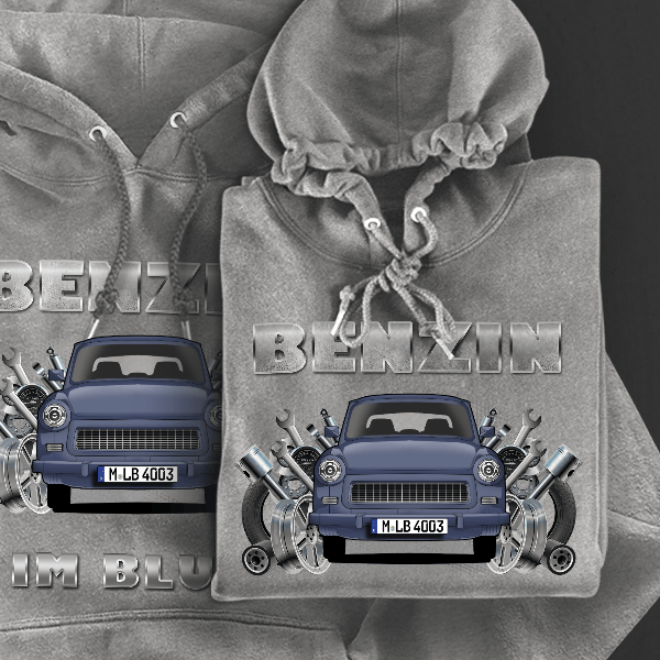 Trabant 601 Hoodie für Damen u. Herren personalisiert mit deinem Auto u. Kennzeichen!
