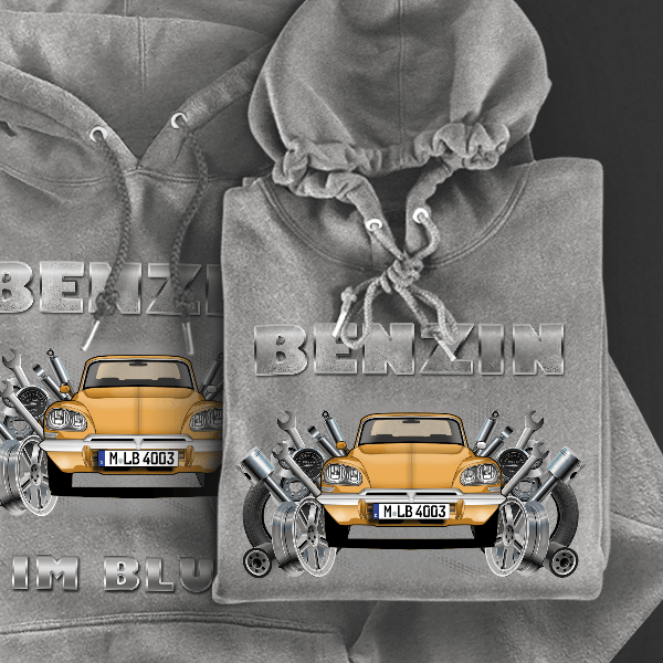 DS Hoodie für Damen u. Herren personalisiert mit deinem Auto u. Kennzeichen!
