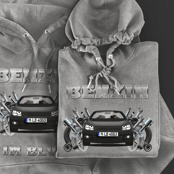 Eos Hoodie für Damen u. Herren personalisiert mit deinem Auto u. Kennzeichen!