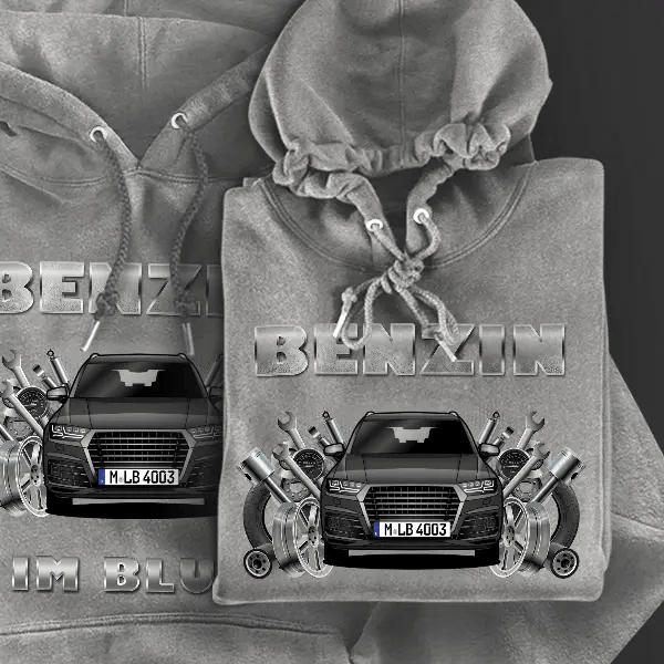 SQ7 Hoodie für Damen u. Herren personalisiert mit deinem Auto u. Kennzeichen!