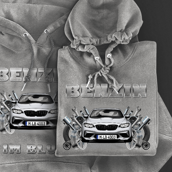 M2 Hoodie für Damen u. Herren personalisiert mit deinem Auto u. Kennzeichen!