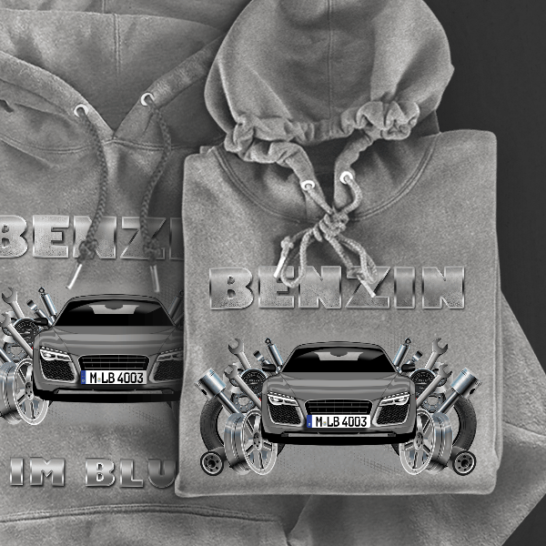 R8 Hoodie für Damen u. Herren personalisiert mit deinem Auto u. Kennzeichen!