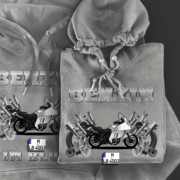 K 75 RT Hoodie für Damen u. Herren personalisiert mit deinem Motorrad u. Kennzeichen!
