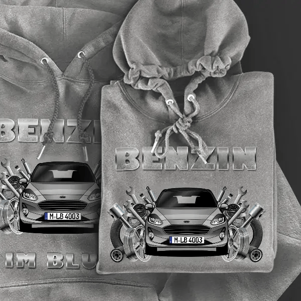Fiesta (5-Türer) Hoodie für Damen u. Herren personalisiert mit deinem Auto u. Kennzeichen!