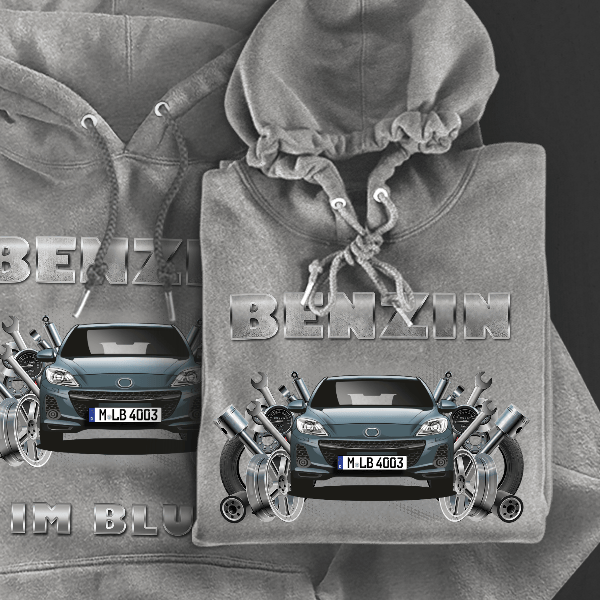 3 Hatchback Hoodie für Damen u. Herren personalisiert mit deinem Auto u. Kennzeichen!