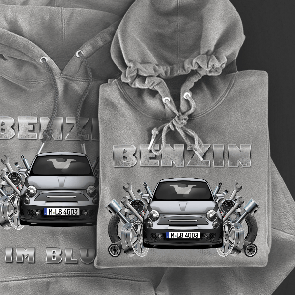 500 Abarth Hoodie für Damen u. Herren personalisiert mit deinem Auto u. Kennzeichen!