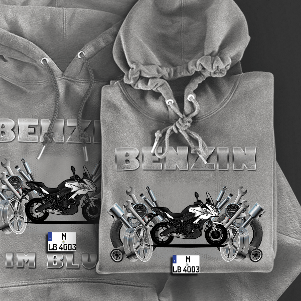 KLE 650 Versys Hoodie für Damen u. Herren personalisiert mit deinem Motorrad u. Kennzeichen!