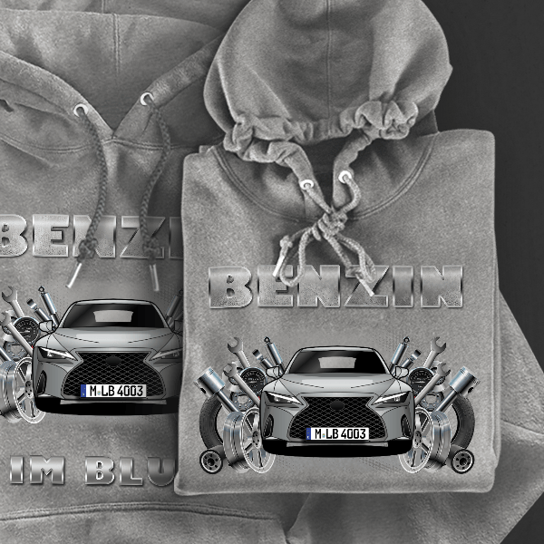 IS Hoodie für Damen u. Herren personalisiert mit deinem Auto u. Kennzeichen!
