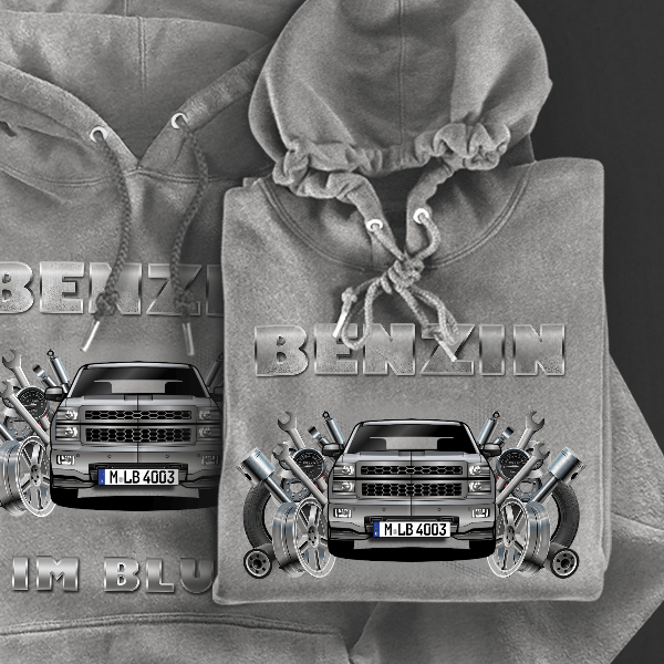 Silverado Hoodie für Damen u. Herren personalisiert mit deinem Auto u. Kennzeichen!
