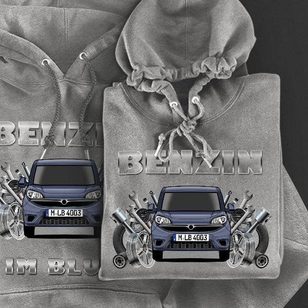 Doblo Hoodie für Damen u. Herren personalisiert mit deinem Auto u. Kennzeichen!