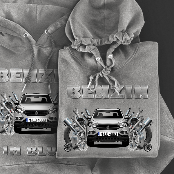 Musso Hoodie für Damen u. Herren personalisiert mit deinem Auto u. Kennzeichen!