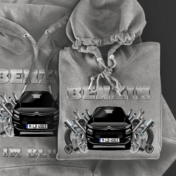 C4 Grand Picasso Hoodie für Damen u. Herren personalisiert mit deinem Auto u. Kennzeichen!