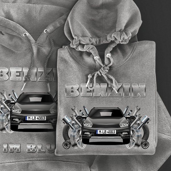 Passat Alltrack Hoodie für Damen u. Herren personalisiert mit deinem Auto u. Kennzeichen!
