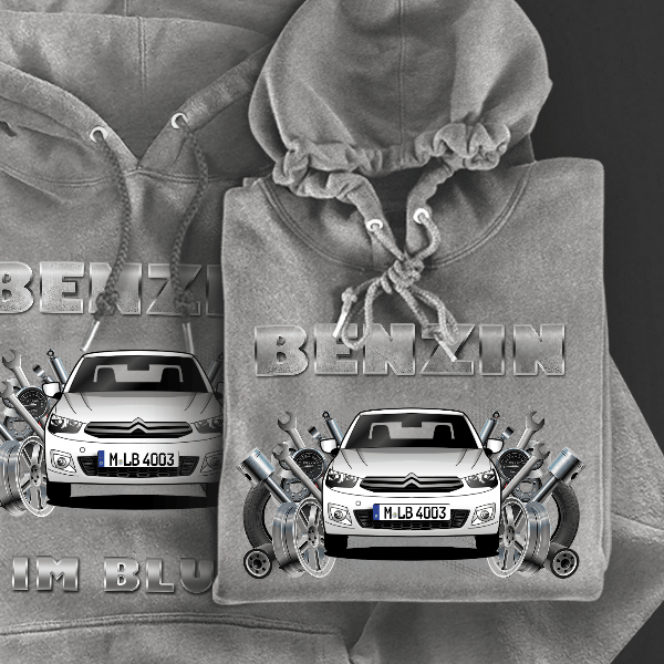 Elysee Hoodie für Damen u. Herren personalisiert mit deinem Auto u. Kennzeichen!