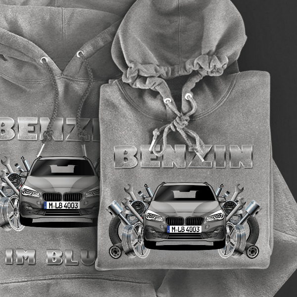 2er Reihe Active Tourer Hoodie für Damen u. Herren personalisiert mit deinem Auto u. Kennzeichen!